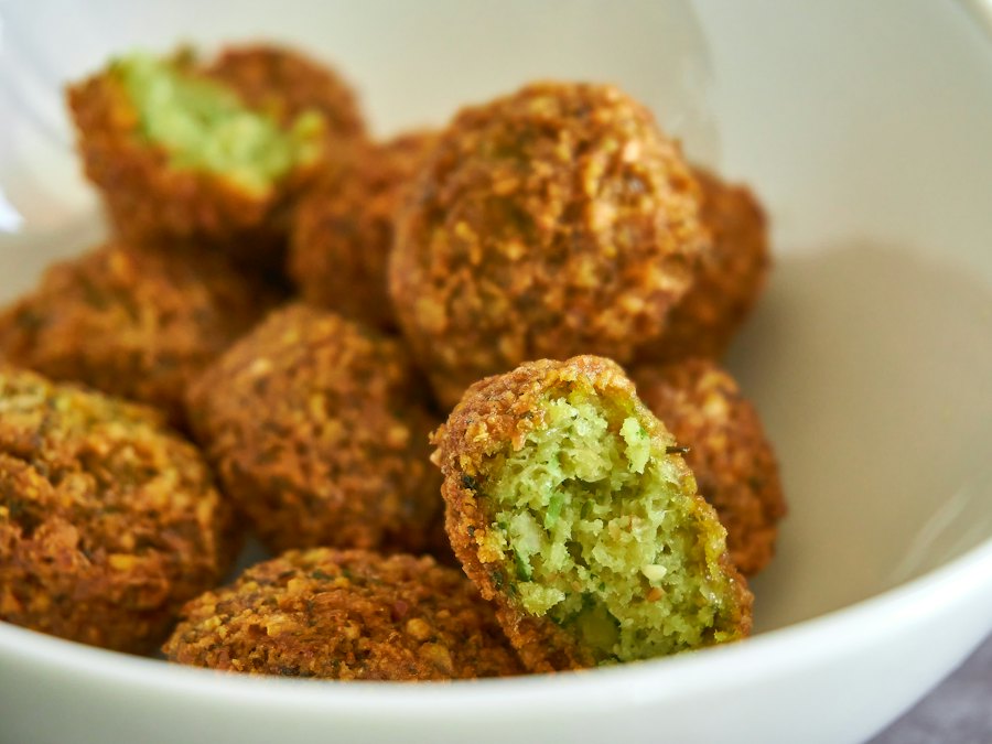 Bowl of crispy falafel balls